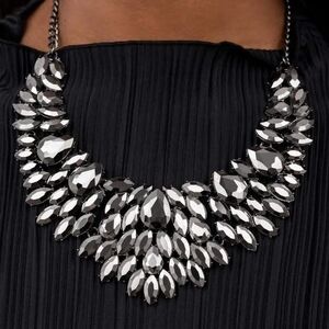 Paparazzi Black Layered Necklace Bold Statement Jewelry